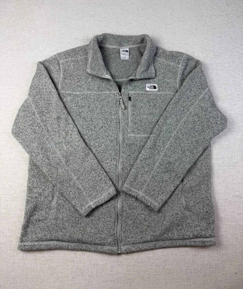 The North Face Sweater Fleece Jacket Men’s XXL Gray Full Zip Outdoor